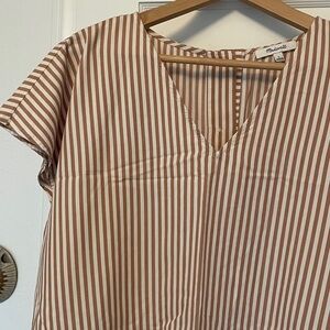 Madewell Tan and White Striped Dress/Tunic
